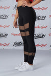 MISGUIDED active black fishnet panel leggings