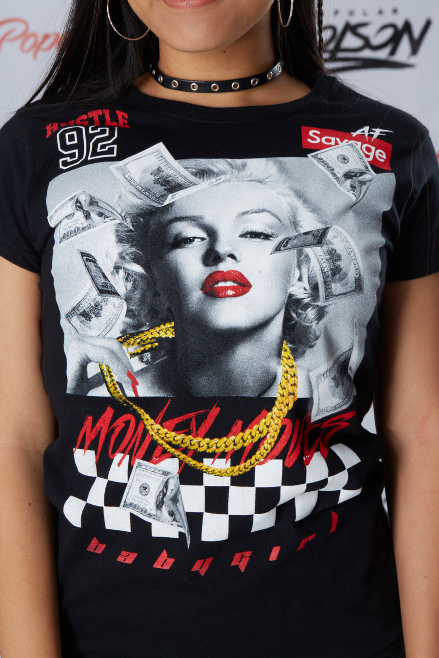 Marilyn Money Moves Gold Chain Short Sleeve Tee