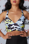 Active Green Camo sports bra