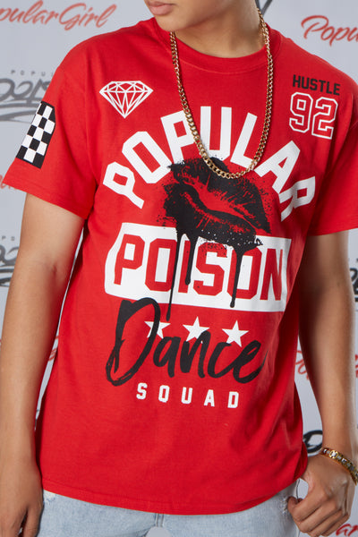 Popular Poison Dance Squad Lips Short Sleeve Tee