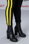 MISGUIDED black zip front double stripe leggings