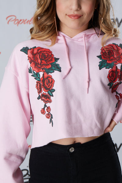 Luxury Roses Crop Hoodie