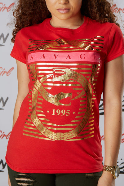 1995 Savage Snake Foil Short Sleeve Tee