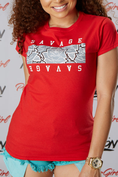 Savage Roses Box Short Sleeve Tee