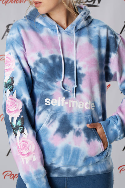 Self-made Roses Tie Dye Hoodie