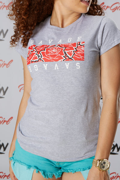 Savage Roses Box Short Sleeve Tee